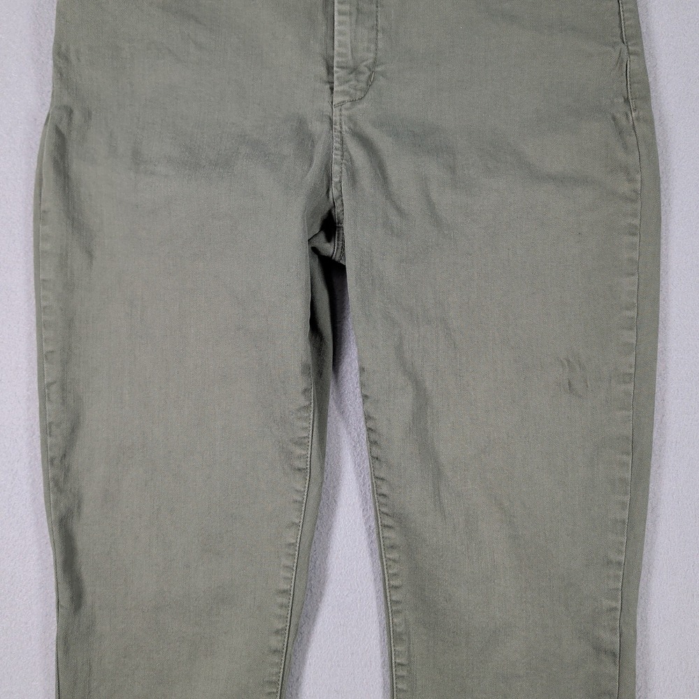 NYDJ Pants Women's 14 Olive Green Cotton Blend Cropped Embellished Hem Casual - Picture 3 of 16